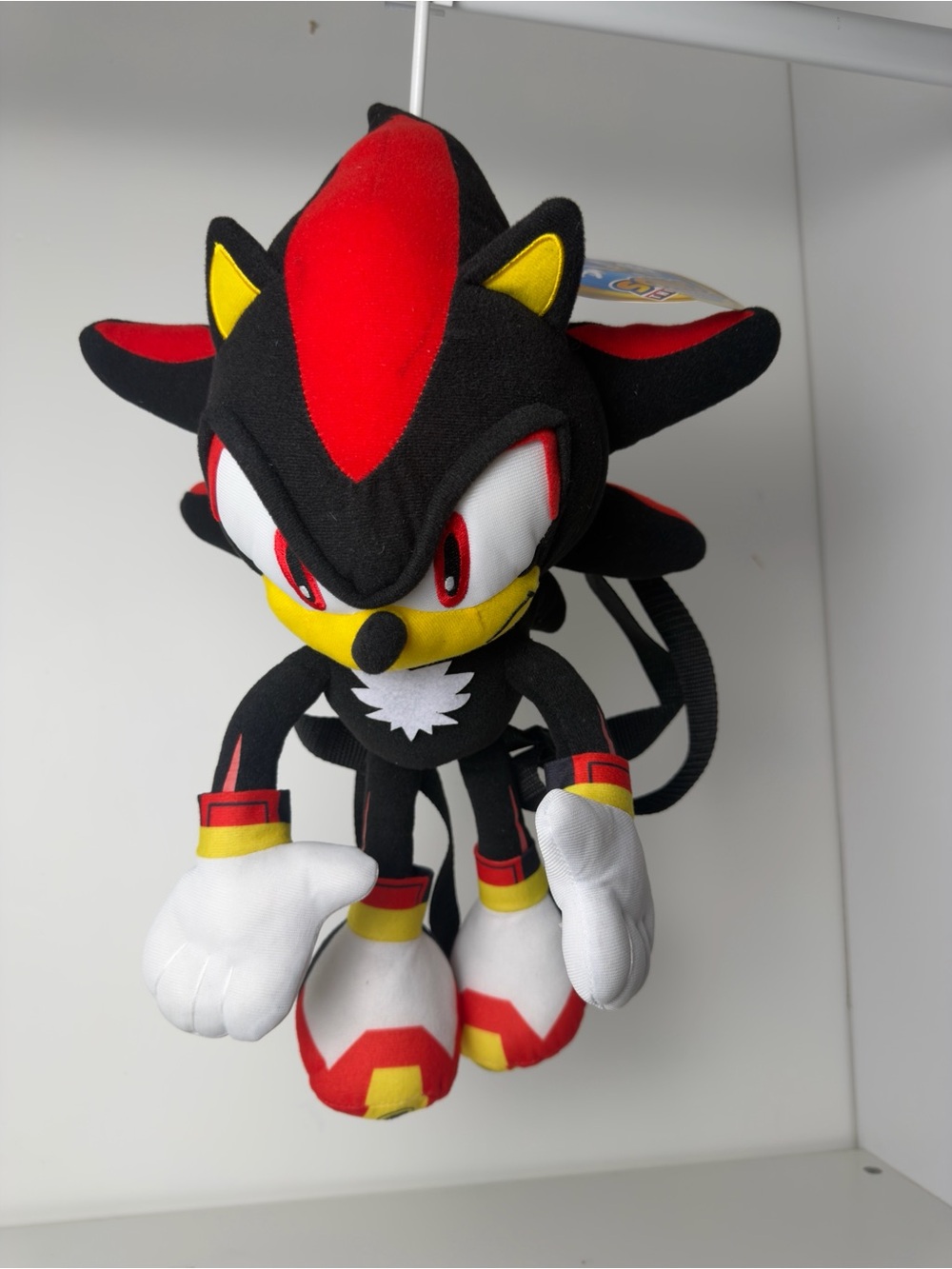 Shadow Plush Character Backpack - Black, Red & Yellow